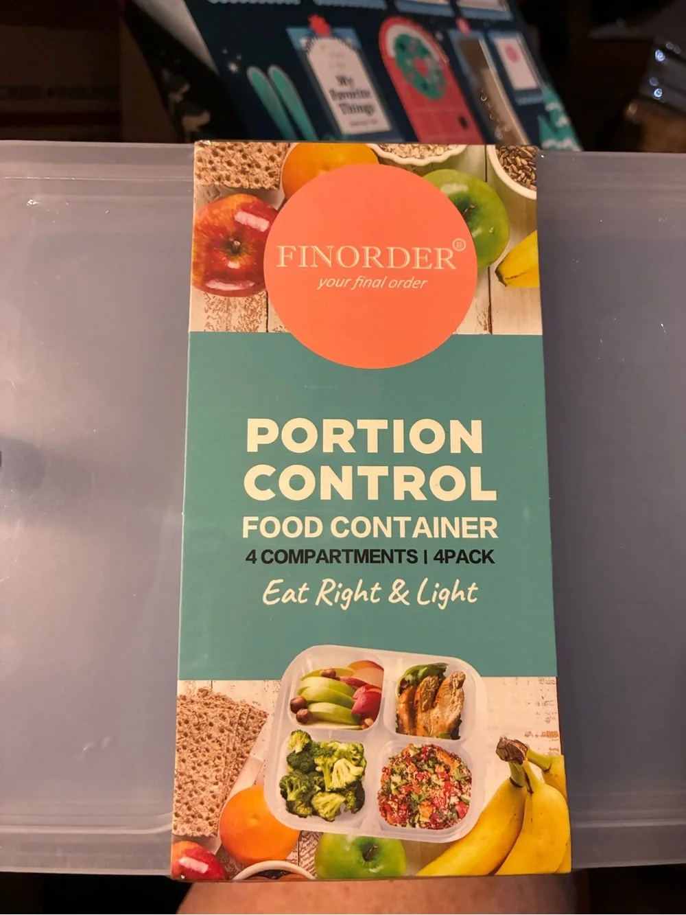 Portion Control Food Container – Teal & Coral